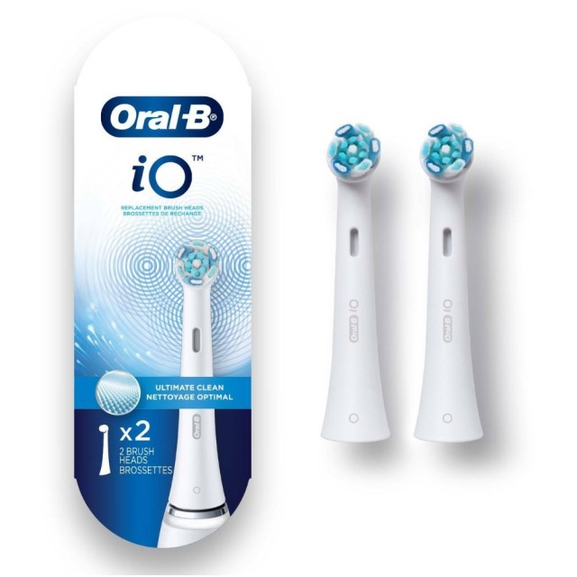 Oral-B iO Ultimate Clean White 2τεμ (Ανταλλακτικές Κεφαλές για Ηλεκτρική Οδοντόβουρτσα iO Άσπρες)