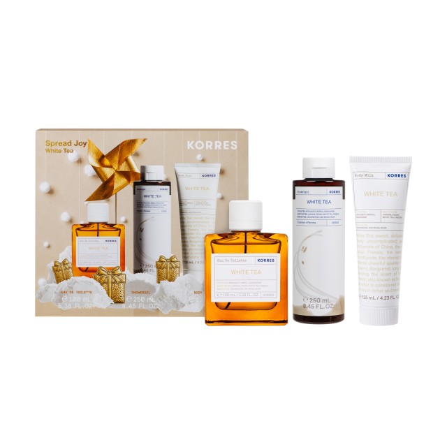 Korres SET Spread Joy White Tea (ΣΕΤ με Άρωμα, Αφρόλουτρο & Γαλάκτωμα Σώματος με Νότες από Άνθη Φρέζιας & Περγαμόντου)