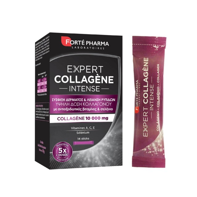 Forte Pharma Expert Collagene Intense 14 sticks (Συμπλήρωμα Διατροφής με 10.000mg Κολλαγόνο, Βιταμίνες & Σελήνιο για Σύσφιξη του Δέρματος)