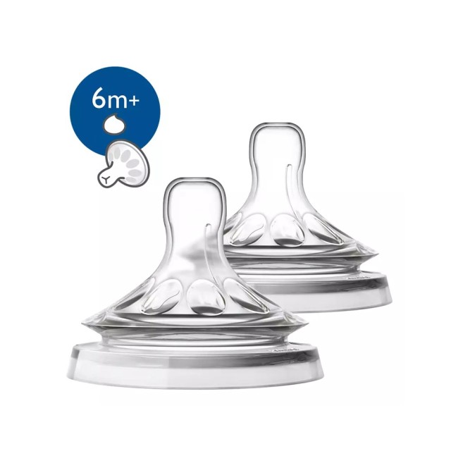 Avent Natural Silicone Thick Flow Teats SCF046/27 (Θηλές Σιλικόνης Μεγάλης Ροής 2τεμ)