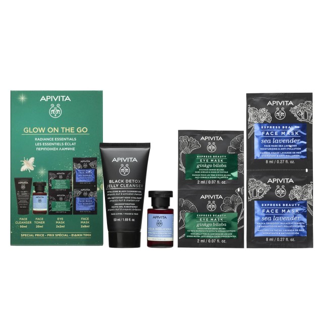 Apivita SET Glow on the Go (ΣΕΤ Περιποίησης Λάμψης)