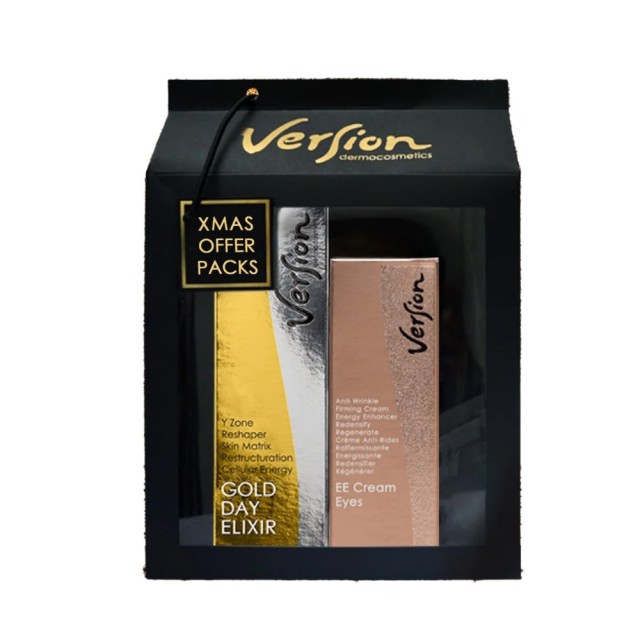 Version Xmas SET Gold Day Elixir 50ml & EE Eye Cream 30ml & ΔΩΡΟ Τσαντάκι (ΣΕΤ Περιποίησης για Άμεση Σύσφιξη & Επανόρθωση)