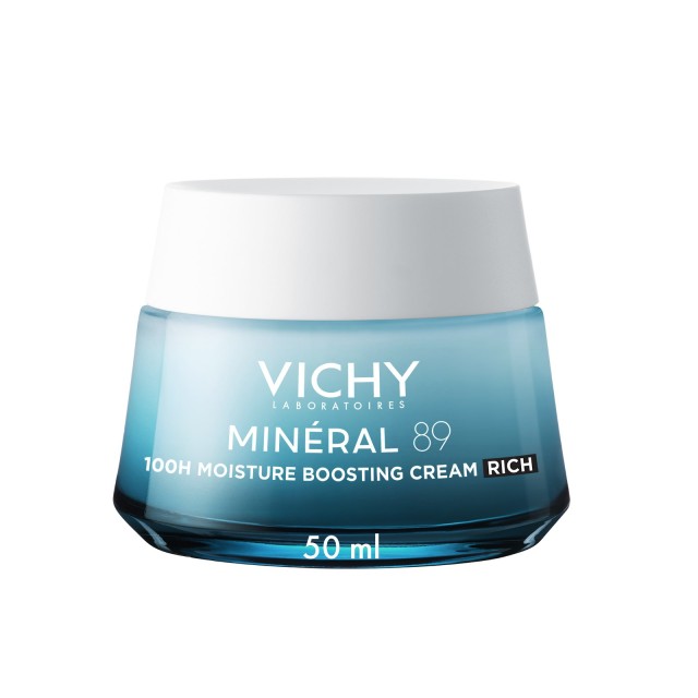 Vichy Mineral 89 100h Moisture Boosting Rich Cream 50ml (Κρέμα Προσώπου Πλούσιας Υφής για Εντατική Ενυδάτωση)