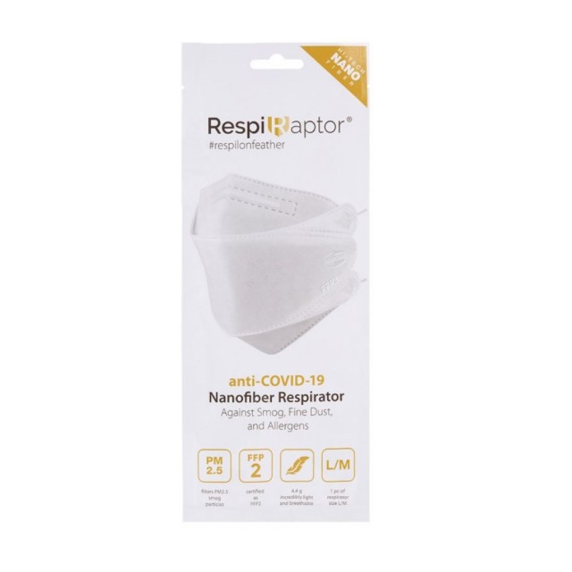 Respilon RespiRaptor FFP2 Nanofiber Respirator Mask Large/Medium 1pc White