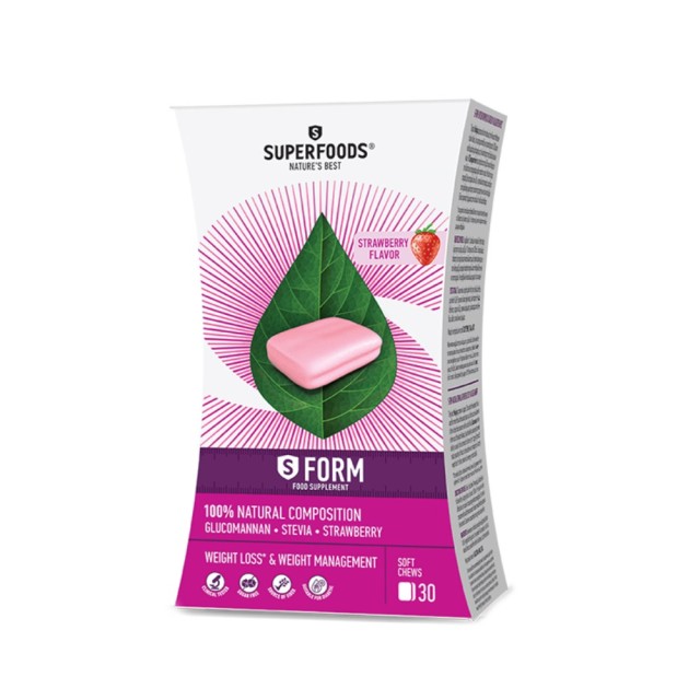 Superfoods S Form 30soft chews (Συμπλήρωμα Διατροφής για Απώλεια & Διαχείριση Βάρους 30 Μασώμενες Καραμέλες)