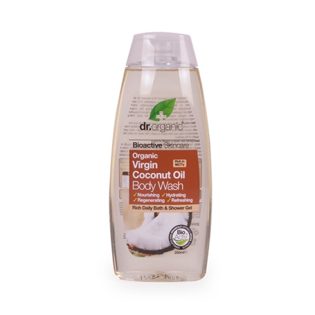 Dr.Organic Virgin Coconut Oil Body Wash 250ml (Αφρόλουτρο σώματος με Βιολογικό Έλαιο Καρύδας)