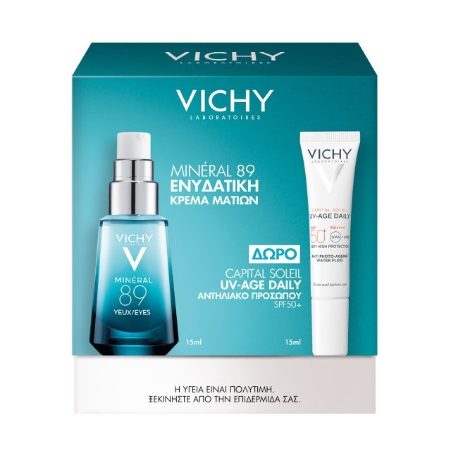 Vichy SET Mineral 89 Eyes 15ml & GIFT Capital Soleil UV-Age Daily Water Fluid SPF50+ 15ml
