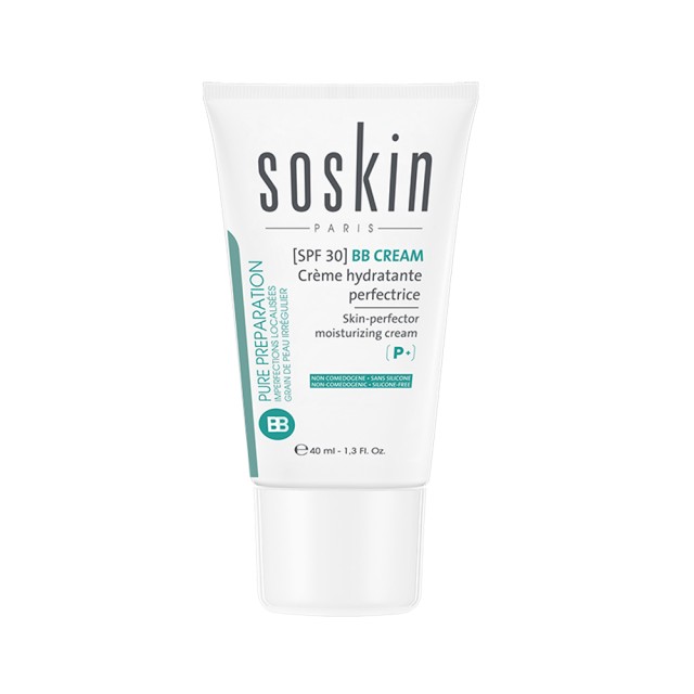 Soskin BB Cream Skin-Perfector Moisturizing Cream 01 Light SPF30 40ml (Ενυδατική Κρέμα Κατά των Ατελειών με Χρώμα & Αντηλιακή Προστασία)