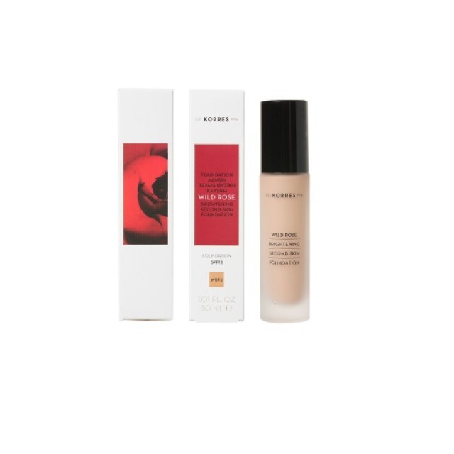 Korres Wild Rose-Αγριο Τριαντάφυλλο Foundation WRF2 30ml (Υγρό Make Up για Μείωση της Κούρασης & Φυσ