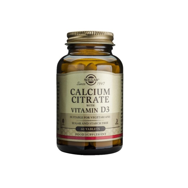 Solgar Calcium Citrate 250mg With D3 60tabs (Ασβέστιο & Βιταμίνη D3 60 ταμπ)