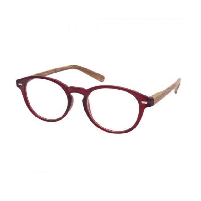 EyeLead Reading Glasses Dark Red/Wood Ε186 (Grade +3.00)