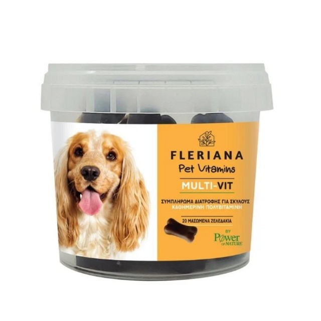 Fleriana Pet Vitamins Multi Vit 20 Μασώμενα Ζελεδάκια (Συμπλήρωμα Διατροφής για Σκύλους Καθημερινή Πολυβιταμίνη)