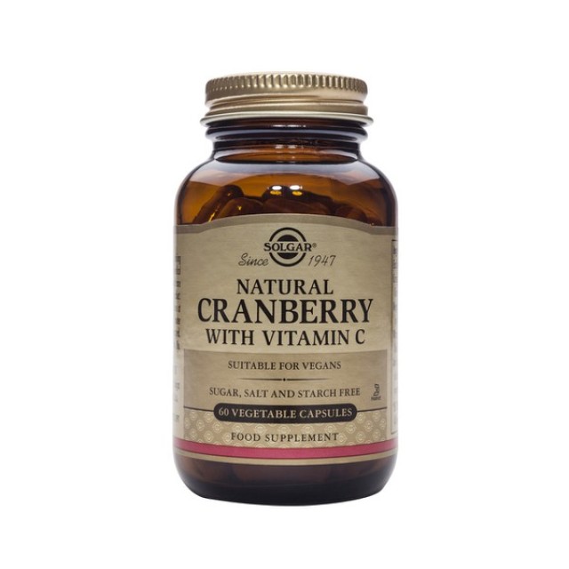 Solgar Cranberry Extract With Vitamin C 60 Vegetarian Caps (Αντιοξειδωτικά) 