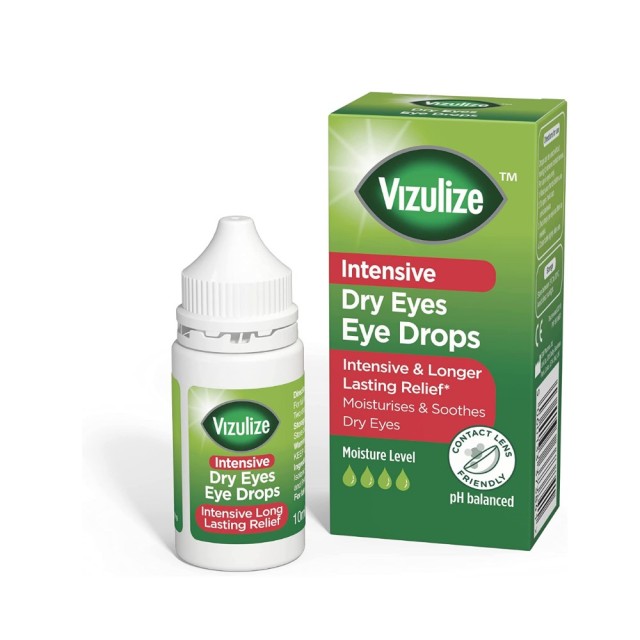 Vizulize Intensive Dry Eye Drops 10ml (Σταγόνες Ματιών Εντατικής Ενυδάτωσης)