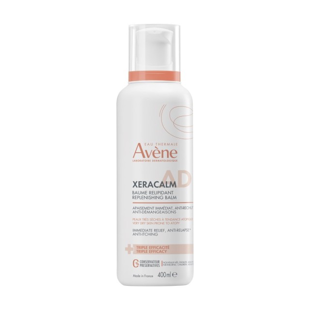 Avene Xeracalm AD Replenising Balm 400ml (Βάλσαμο Αναπλήρωσης Λιπιδίων για Πολύ Ξηρό/Ατοπικό Δέρμα)