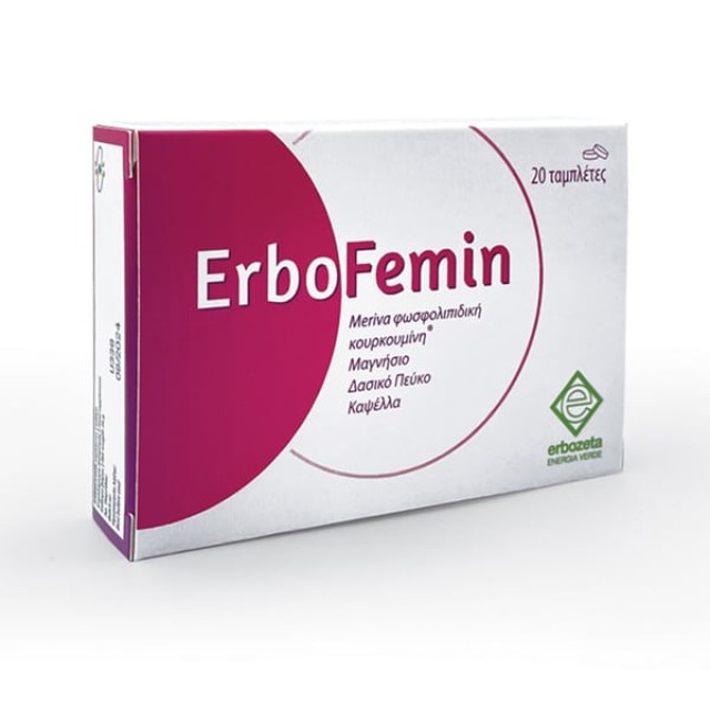Erbozeta Erbofemin 20tabs (Συμπλήρωμα Διατροφής για Πόνους Περιόδου, Προεμμηνορρυσιακό Σύνδρομο, Δυσμηνόρροια, Υπερμηνόρροια)