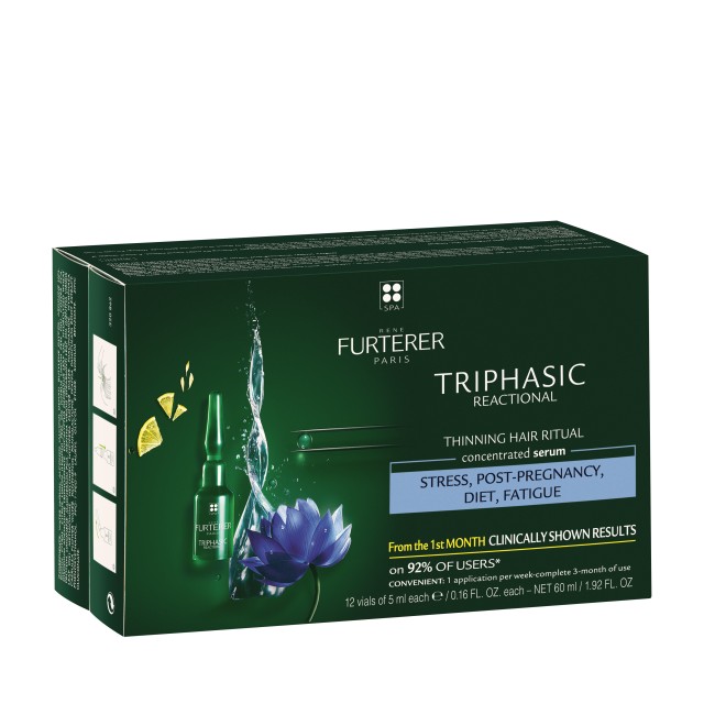 Rene Furterer Triphasic Reactional 12x5ml (Αγωγή Κατά της Αντιδραστικής Τριχόπτωσης) 