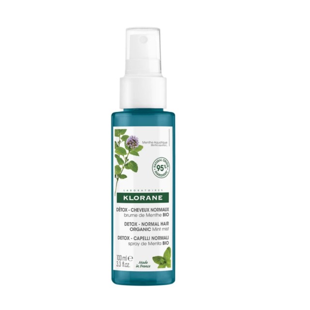 Klorane Aquatic Mint Detox Organic Mint Mist 100ml (Καθαριστικό Σπρέι Μαλλιών για Μαλλιά Εκτεθειμένα στην Ρύπανση)