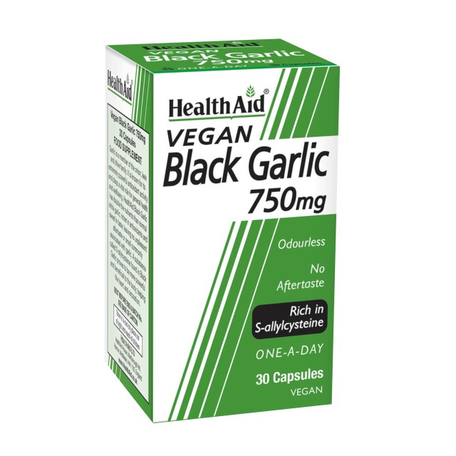 Health Aid Black Garlic 750mg 30caps (Συμπλήρωμα Διατροφής με Έλαιο Μαύρου Σκόρδου)