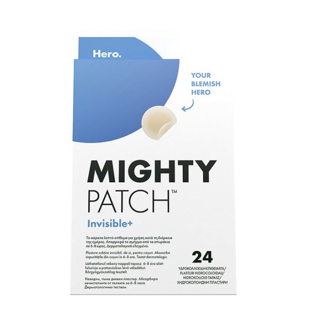 Hero. Mighty Patch Anti-Pimple Invisible+ 24τεμ (Αόρατα Επιθέματα για Σπυράκια)