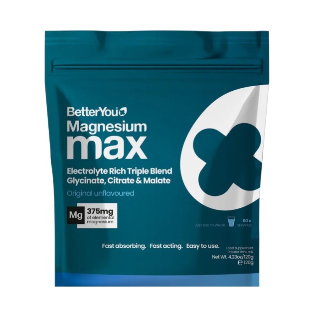 Better You Magnesium Max 3-in-1 Original Powder 120gr (Συμπλήρωμα Διατροφής με Μαγνήσιο σε Σκόνη Χωρίς Γεύση)