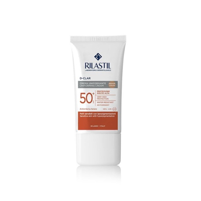 Rilastil D-Clar Daily Uniforming Cream Medium SPF50+ 40ml (Αντηλιακή Κρέμα Προσώπου με Χρώμα σε Μεσαία Απόχρωση για Ομοιόμορφη Όψη)