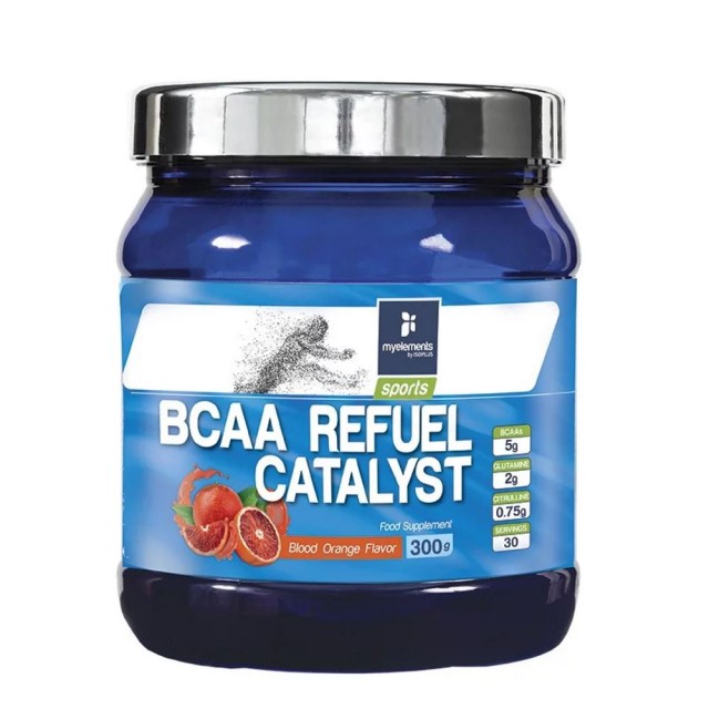 My Elements BCAA Refuel Blood Orange 300gr (Φόρμουλα με Αμινοξέα & Ηλεκτρολύτες για Αύξηση της Μυικής Μάζας - Γεύση Πορτοκάλι)