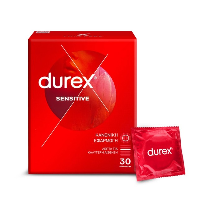 Durex Sensitive Thin Feel 30τεμ (Πολύ Λεπτά Προφυλακτικά για Καλύτερη Αίσθηση)