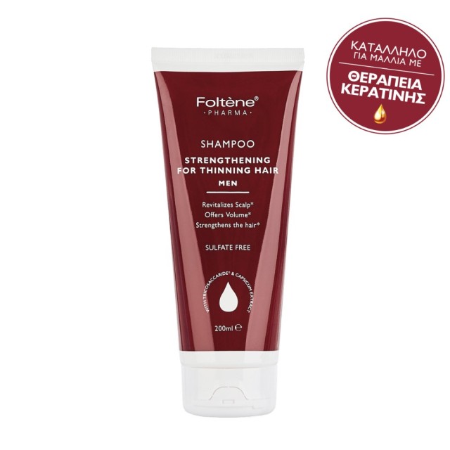 Foltene Shampoo Strengthening For Thinning Hair Men 200ml (Ανδρικό Σαμπουάν Ενδυνάμωσης για Μαλλιά με Τάση Τριχόπτωσης) 