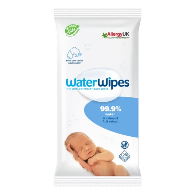 WaterWipes Biodegradable Original Baby Wipes 28τεμ (Βιοδιασπώμενα Άοσμα Μωρομάντηλα)