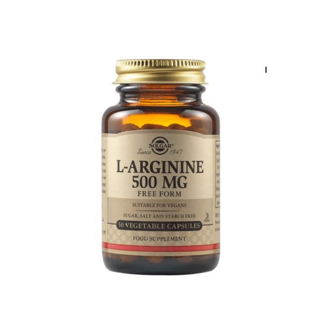 Solgar L Arginine 500mg 50 veg tabs  (Συμπλήρωμα Διατροφής με Αργινίνη)
