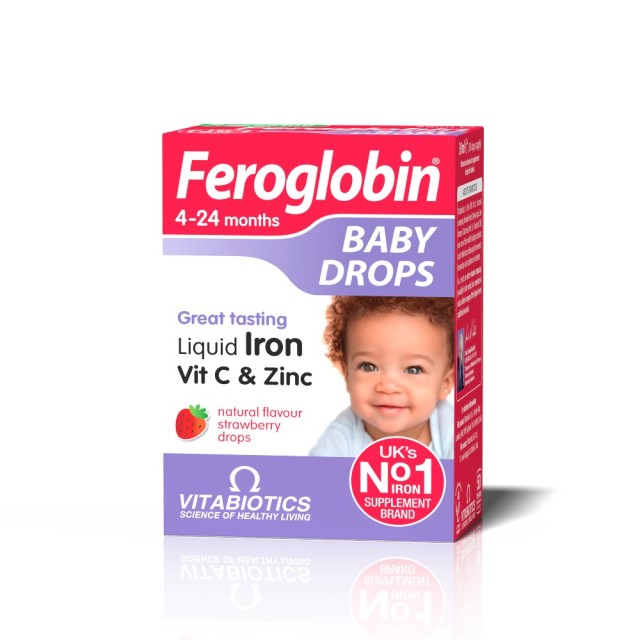 Vitabiotics Feroglobin Baby Drops 30ml (Συμπλήρωμα Διατροφής με Σίδηρο, Bιταμίνη C & Ψευδάργυρο για 