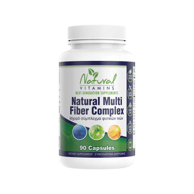 Natural Vitamins Natural Multi Fiber Complex 90caps (Συμπλήρωμα Διατροφής για Ανακούφιση από τη Δυσκοιλιότητα) 