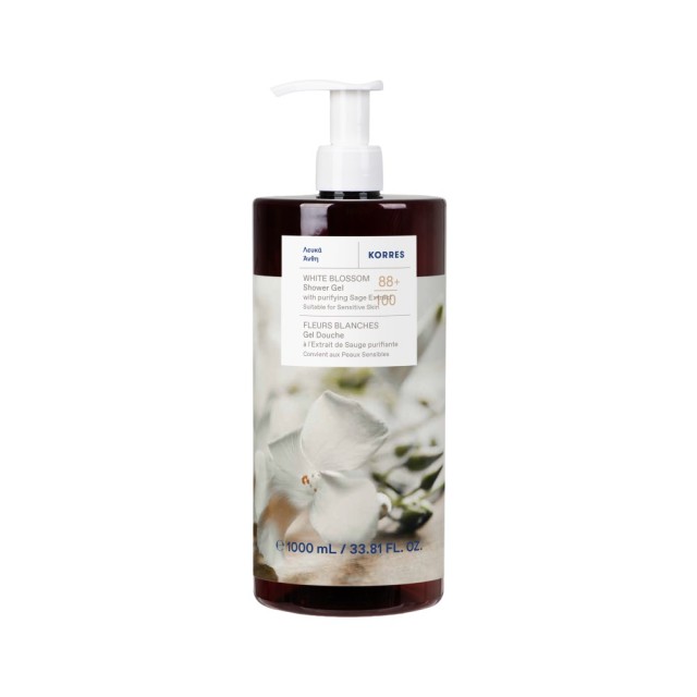 Korres White Blossom Shower Gel 1lt (Αφρόλουτρο Λευκά Άνθη)