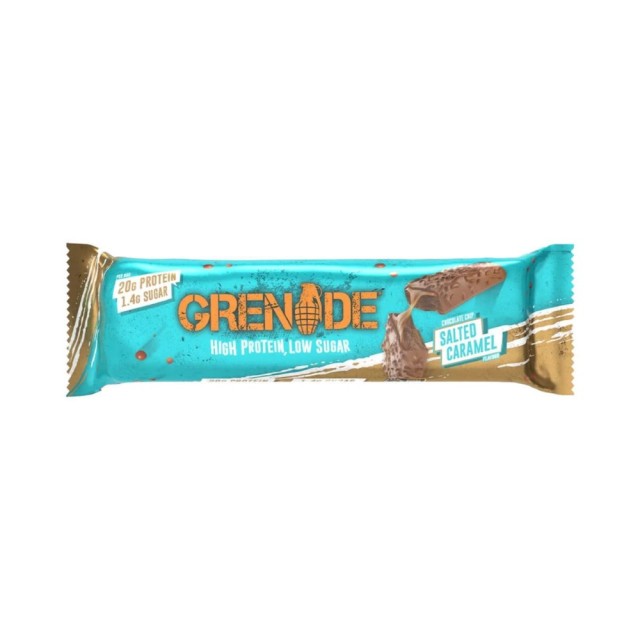 Grenade Chocolate Chip Salted Caramel Protein Bar 60gr (Μπάρα Υψηλής Πρωτεΐνης με Γεύση Αλατισμένη Καραμέλα)