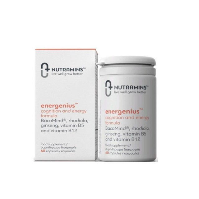 Nutramins Energenius 60caps (Συμπλήρωμα Διατροφής για Ενέργεια & Καλή Nοητική Επίδοση)