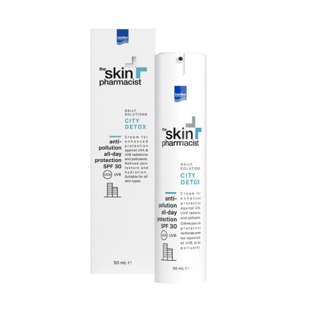 The Skin Pharmacist Daily Solutions City Detox Anti-pollution All Day Protection Cream SPF30 50ml (Ενυδατική Κρέμα Προσώπου για Ενισχυμένη Προστασία από Ακτινοβολίες UVA UVB & Ρύπους)