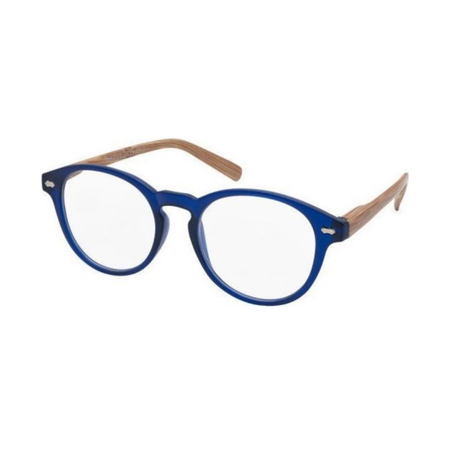 EyeLead Reading Glasses Blue/Wood Ε185 (Grade +3.00)