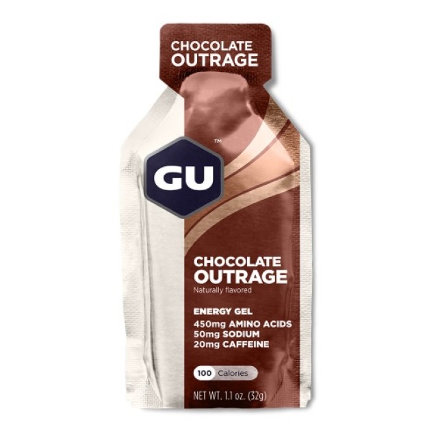 GU Energy Gel Chocolate Outrage 32gr (Ενεργειακό Τζέλ Υδατανθράκων με Καφεΐνη με Γεύση Σοκολάτα)