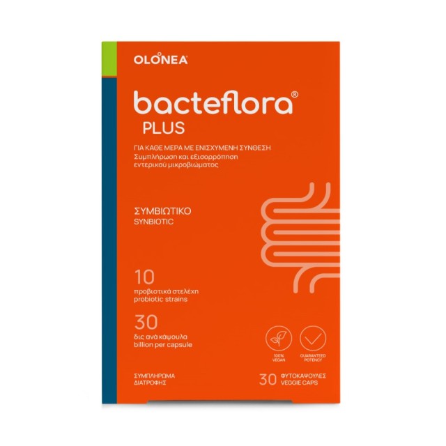 OLONEA Bacteflora Plus 10/30 30microcaps (Συμβιωτικό Συμπλήρωμα Διατροφής με Προβιοτικά & Πρεβιοτικά με Ενισχυμένη Σύνθεση)