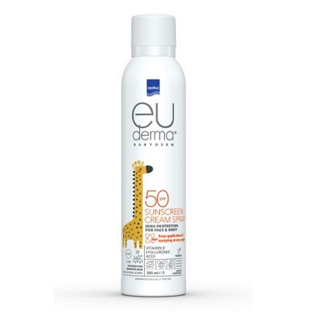 Intermed Euderma Babyderm Sunscreen Cream Spray SPF50 200ml
