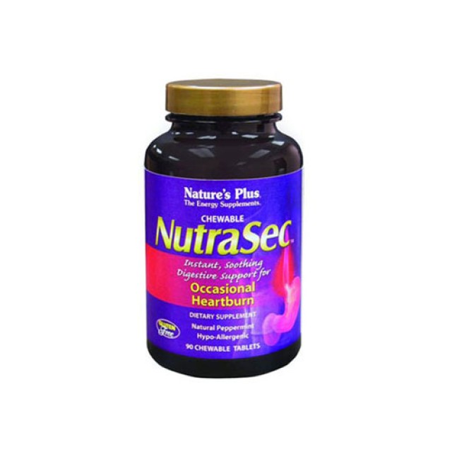 Natures Plus Nutrasec 90 Chewable Tab (Γαστροοισοφαγική Παλινδρόμηση)