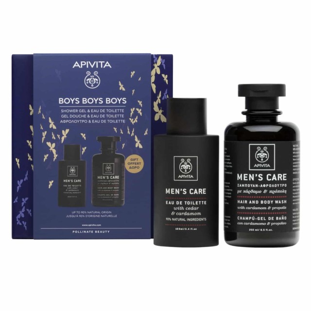 Apivita SET Boys Boys Boys: Eau De Toilette 100ml & Hair & Body Wash 250ml