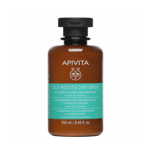 Apivita Oily Roots & Dry Ends Shampoo 250ml (Σαμπουάν για Μαλλιά με Λιπαρές Ρίζες και Ξηρές Άκρες με Πρόπολη & Τσουκνίδα)