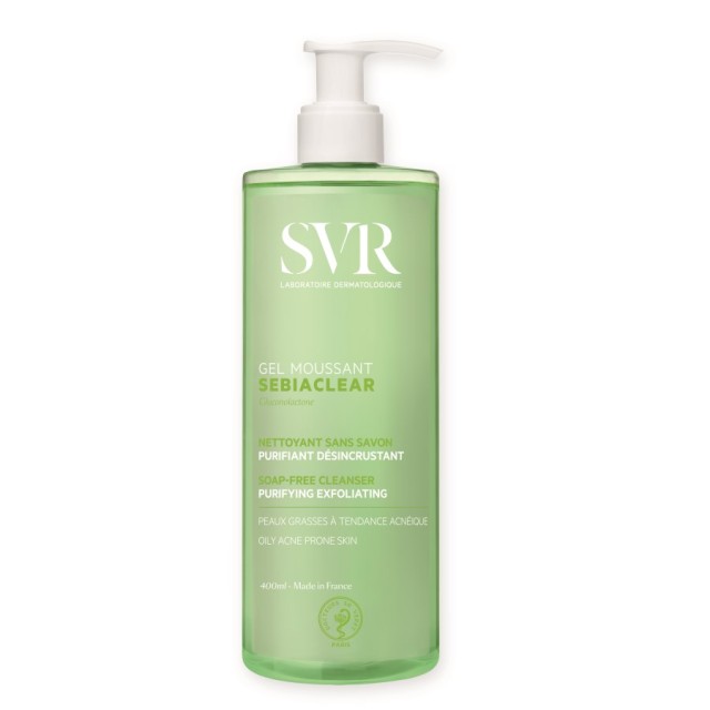 SVR Sebiaclear Gel Moussant 400ml (Τζελ Καθαρισμού Προσώπου για το Λιπαρό Δέρμα με Τάση Ακμής)