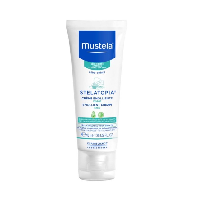 Mustela Stelatopia Emollient Face Cream 40ml (Βρεφική Μαλακτική Κρέμα Προσώπου για Δέρμα με Τάση Ατο