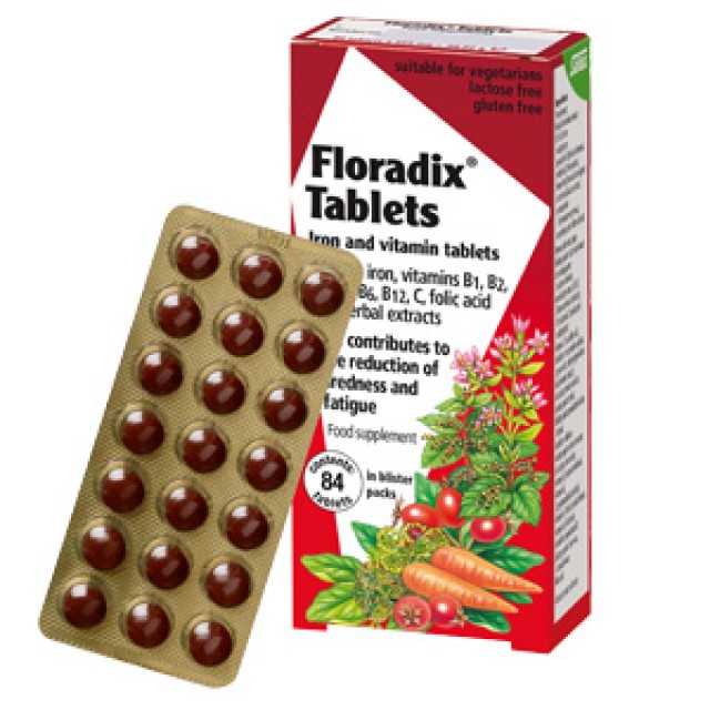 Floradix Iron Tablets 84tabs (Συμπλήρωμα Σιδήρου - Τόνωση - Ενέργεια)