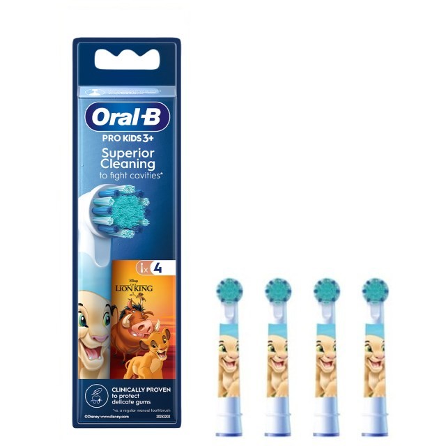 Oral B Kids Lion King Brush Heads 4τεμ (Ανταλλακτικές Κεφαλές για Παιδική Ηλεκτρική Οδοντόβουρτσα)