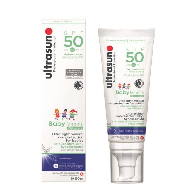 Ultrasun Professional Protection Baby Mineral SPF50 100ml (Βρεφική Αντηλιακή Γέλη για Ευαίσθητη Επιδερμίδα)