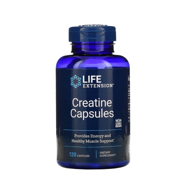 Life Extension Creatine Capsules 120caps (Συμπλήρωμα Διατροφής με Βιταμίνη C & Κρεατίνη για Υγιή Μυϊκή Λειτουργία)